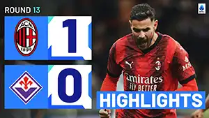 Gol Theo Hernández 45+2 Minuta Wynik: 1-0 AC Milan vs Fiorentina 1-0