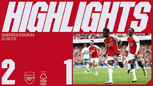 Gol Edward Nketiah 26 Minuto Puntaje: 1-0 Arsenal vs Nottingham Forest 2-1