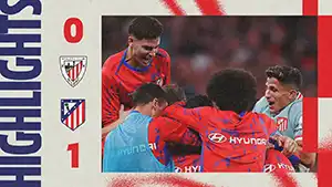 Gol Ángel Correa 90+2 Minuto Puntaje: 0-1 Athletic vs Atletico Madrid 0-1