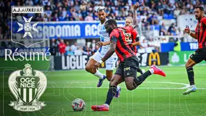 Gol Rayan Raveloson 44 Minuto Puntaje: 1-1 Auxerre vs Nice 2-1