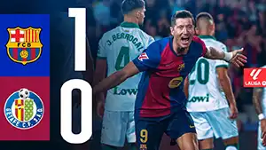 Gol Robert Lewandowski 19 Minuta Wynik: 1-0 Barcelona vs Getafe 1-0