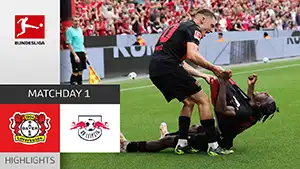 Gol Jeremie Frimpong 24 Minuta Wynik: 1-0 Bayer 04 vs RB Leipzig 3-2