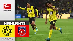 Goal Maximilian Breunig 74 Minute Score: 3-2 Borussia Dortmund vs Heidenheim 4-2