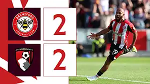 Gol Mathias Jensen 7 Minuto Puntaje: 1-0 Brentford vs Bournemouth 2-2