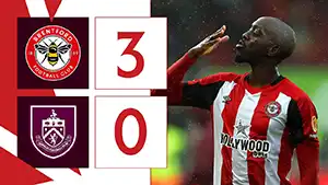 Gol Yoane Wissa 25 Minuto Puntaje: 1-0 Brentford vs Burnley 3-0