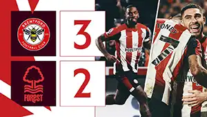 Gol Ivan Toney 19 Minuto Puntaje: 1-1 Brentford vs Nottingham Forest 3-2