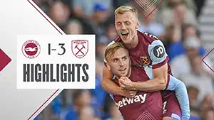 Gol Jarrod Bowen 58 Minuto Puntaje: 0-2 Brighton vs West Ham 1-3