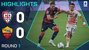 Cagliari vs Roma reseña en vídeo del partido ver