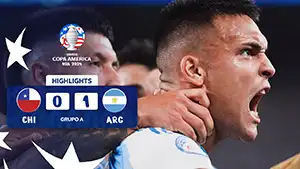 Gol Lautaro Martínez 88 Minuto Puntaje: 0-1 Chile vs Argentina 0-1