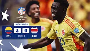 Gol Davinson Sánchez 59 Minuto Punto: 2-0 Colombia vs Costa Rica 3-0