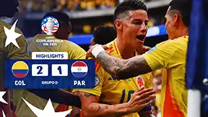 Gol Julio Enciso 69 Minuto Punto: 2-1 Colombia vs Paraguay 2-1