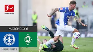 Gol Matthias Bader 5 Minuto Puntaje: 1-0 Darmstadt 98 vs Werder 4-2