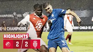 Tor Denis Zakaria 90 Minute Stand: 2-2 Dinamo Zagreb vs Monaco 2-2