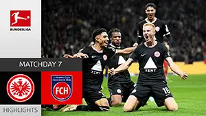 Eintracht Frankfurt vs Heidenheim reseña en vídeo del partido ver