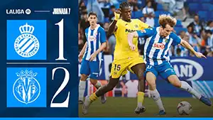 Goal Jofre Carreras 45+1 Minute Score: 1-0 Espanyol vs Villarreal 1-2