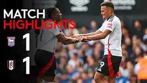 Gol Adama Traoré 32 Minuto Puntaje: 1-1 ciudad de ipswich vs Fulham 1-1