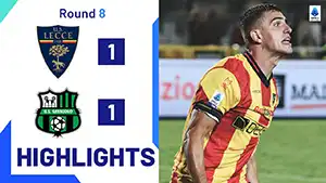 Lecce vs Sassuolo highlights spiel ansehen