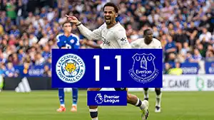 Goal Iliman Ndiaye 12 Minute Score: 0-1 Leicester City vs Everton 1-1