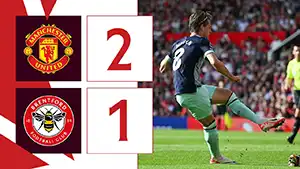 Gol Mathias Jensen 26 Minuto Puntaje: 0-1 Manchester United vs Brentford 2-1