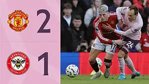 Tor Rasmus Højlund 62 Minute Stand: 2-1 Manchester United vs Brentford 2-1