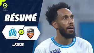 Gol Pierre-Emerick Aubameyang 54 Minuto Puntaje: 3-1 Marseille vs Lorient 3-1