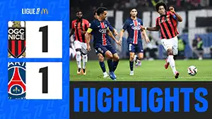 Nice vs Paris SG reseña en vídeo del partido ver