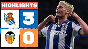 Gol Orri Óskarsson 90+3 Minuto Puntaje: 3-0 Real Sociedad vs Valencia 3-0