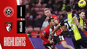 Gol Marcus Tavernier 12 Minuto Puntaje: 0-1 Sheffield United vs Bournemouth 1-3