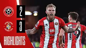 Gol Jack Robinson 77 Minuto Puntaje: 2-2 Sheffield United vs Luton Town 2-3