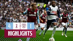 Tottenham vs West Ham highlights della partita guardare