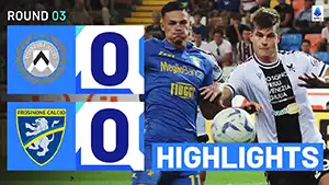 Udinese vs Frosinone highlights della partita guardare