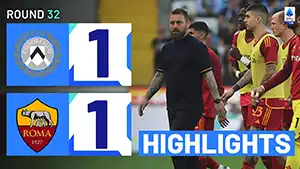 Udinese vs Roma highlights match watch