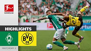 Werder vs Borussia Dortmund reseña en vídeo del partido ver