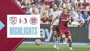 West Ham vs Manchester City highlights della partita guardare