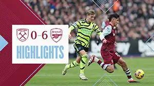 Gol Gabriel Magalhaes 44 Minuta Wynik: 0-3 West Ham vs Arsenal 0-6